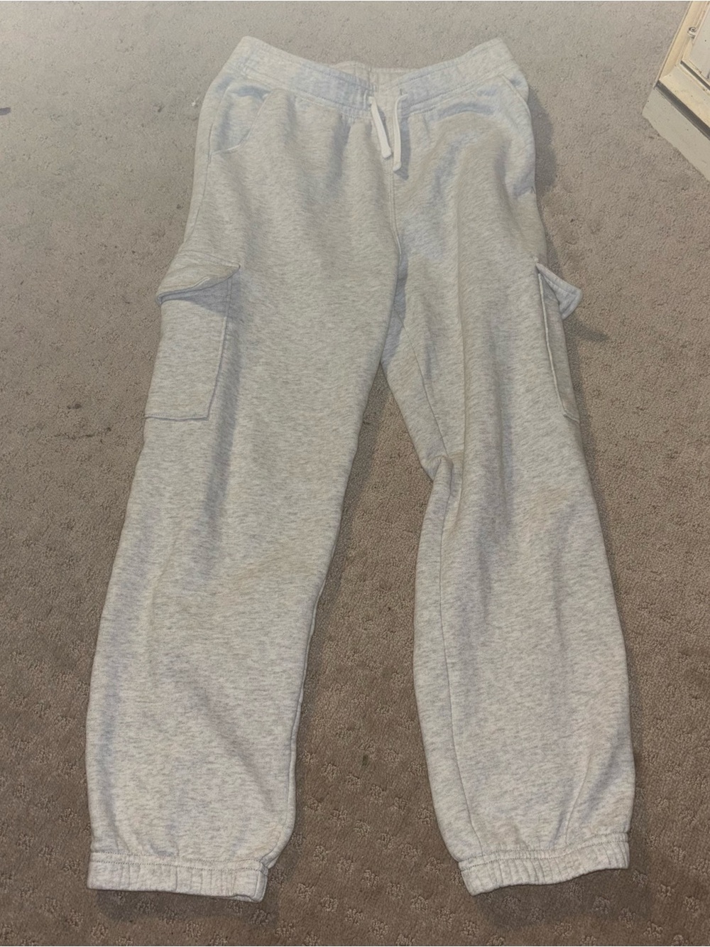 abercrombie kids Light Gray Cargo Sweatpants, Size 13/14